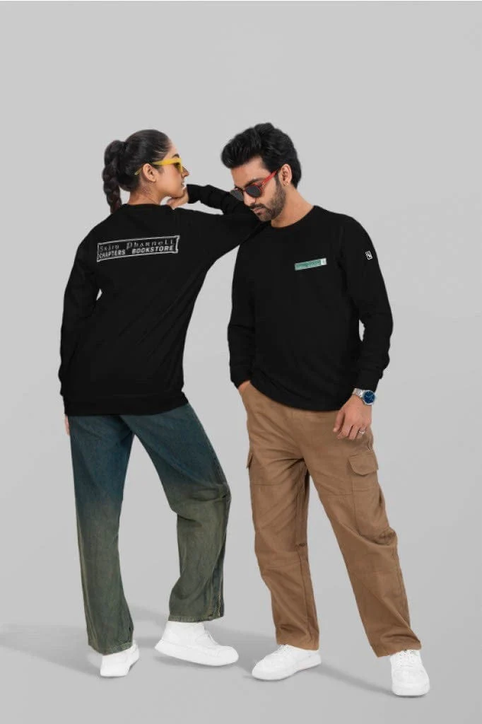 Chapters Street Sign Black Sweatshirt Size Medium