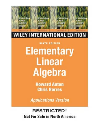 Howard Anton: Elementary Linear Algebra: WITH Applications [2005] paperback